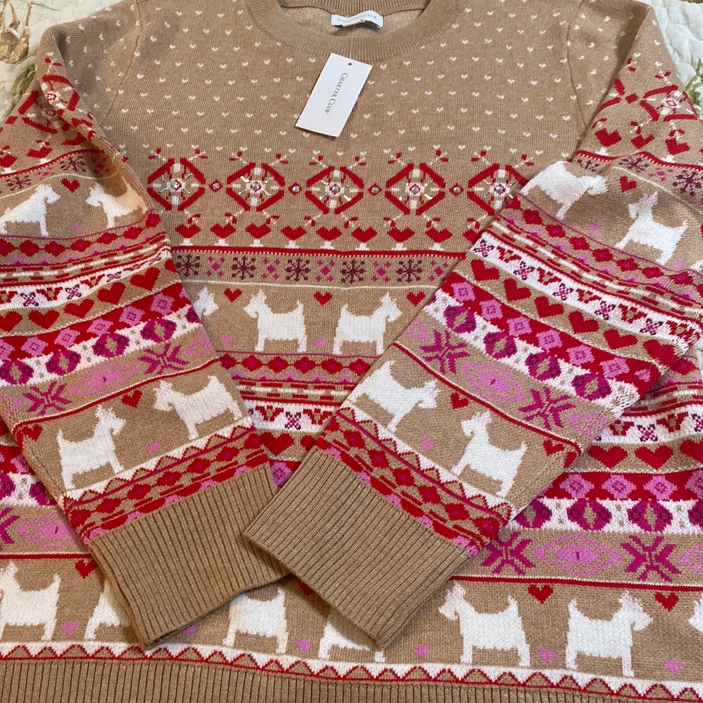 Scotty dogs and hearts sweater. SZ XXL. Charter Club. NWT